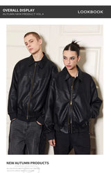 Vintage Matte Drop Shoulder PU Jacket
