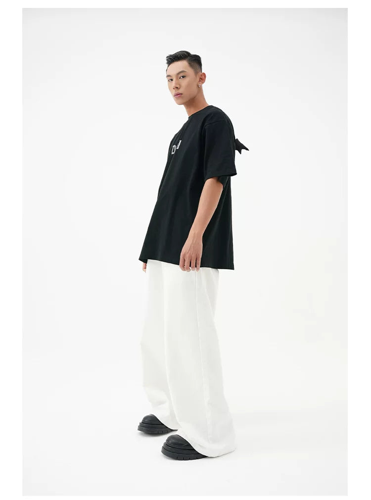 Black Sequin Devil Wing Tee