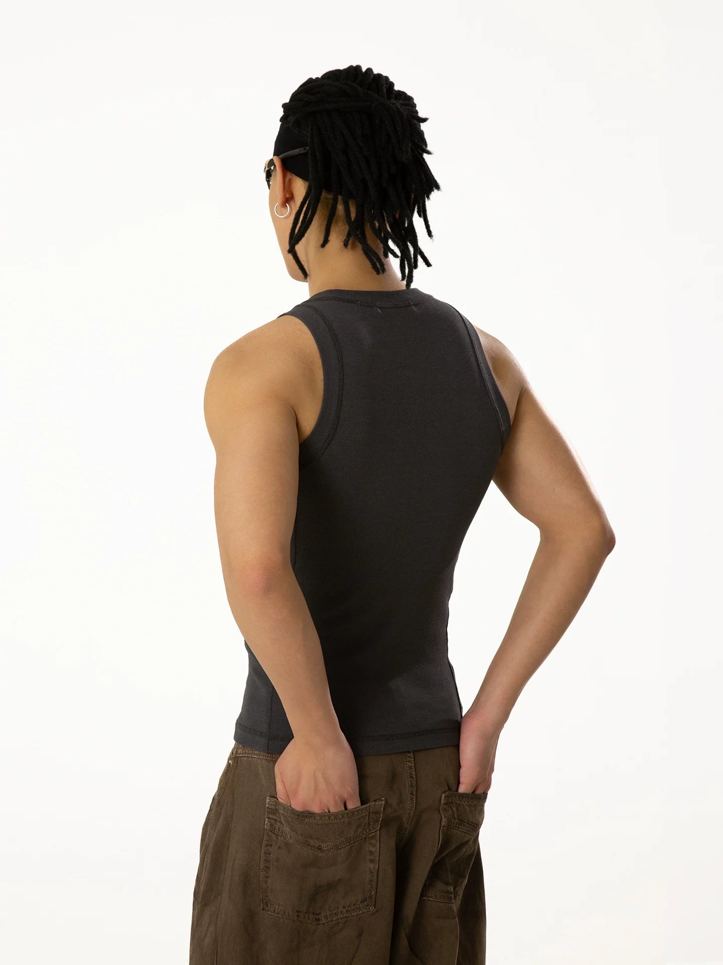 Men's Slim Ribbed Knit Workout Tank