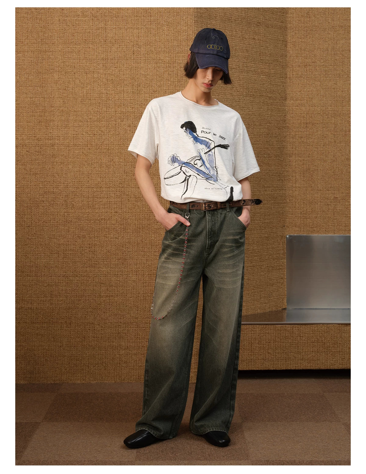 Water Stain Print Short Sleeve Tee