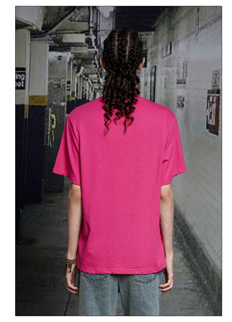Vintage Pink Cotton Rhinestone Note Tee
