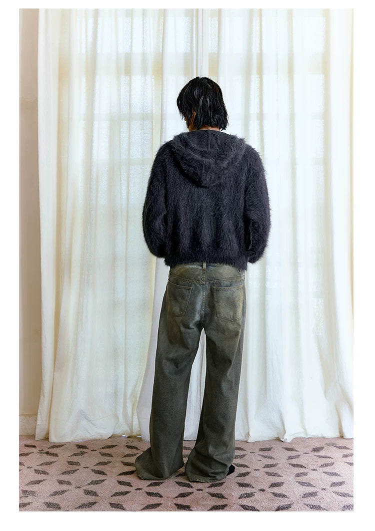 Distressed Cut Splatter Jeans