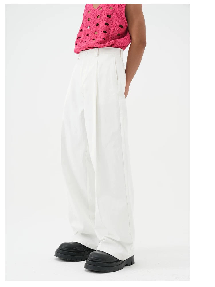 Multicolor Men's Loose Straight Cotton Pants