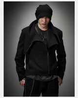 Dark Matte High Collar Zip Jacket