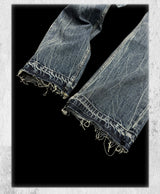 Heavy Washed Loose Flared Stacked Jeans