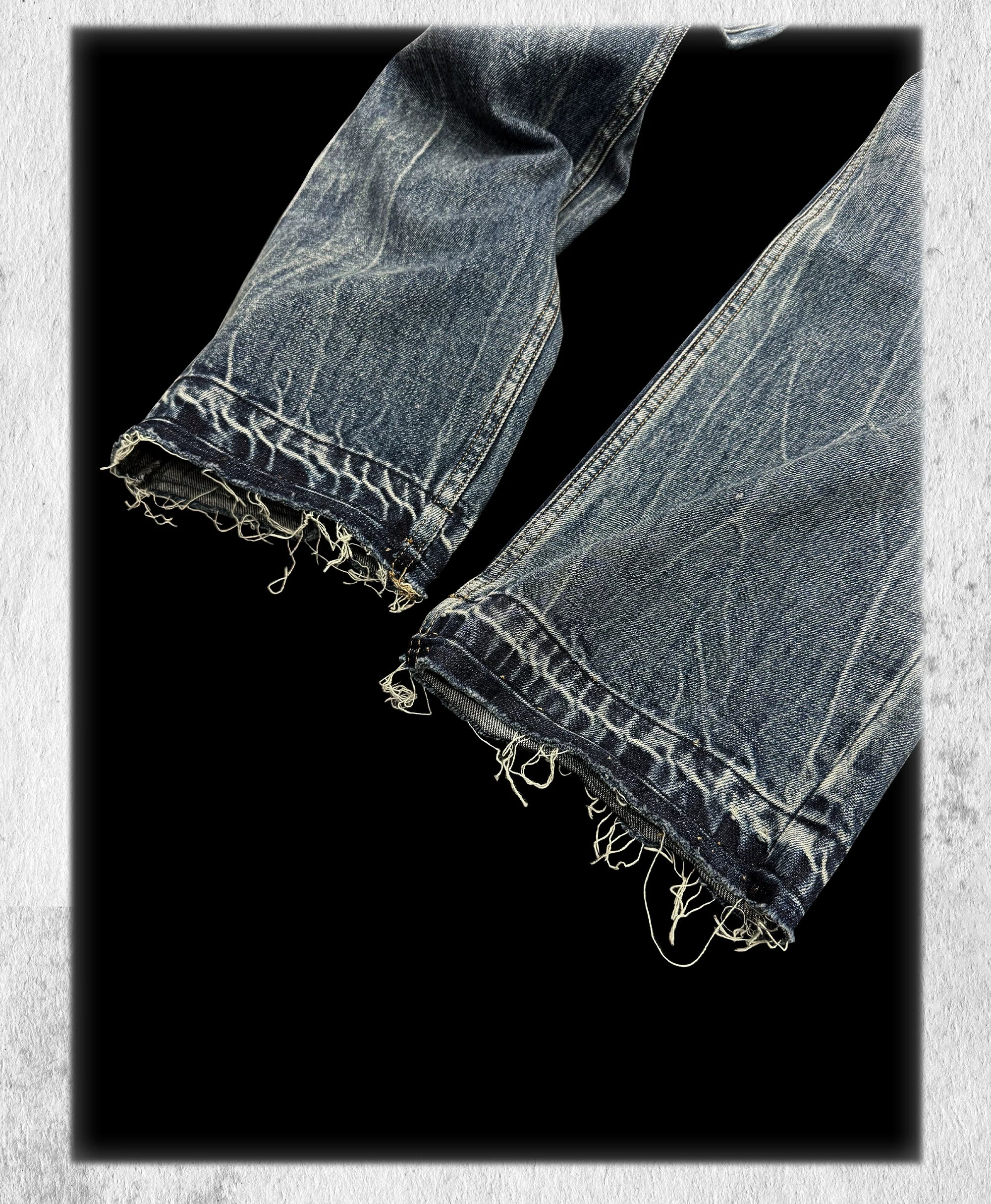Heavy Washed Loose Flared Stacked Jeans