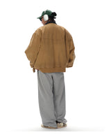 Men's Washed Patchwork Sheepskin Jacket