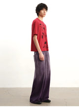 Faded Cotton Straight Loose Pants