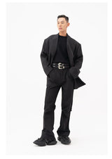Men's Oversized Dark Apricot Padded Blazer