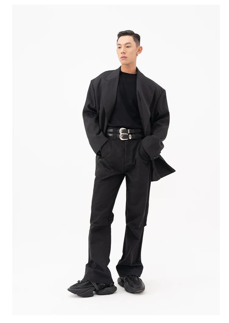 Men's Oversized Dark Apricot Padded Blazer