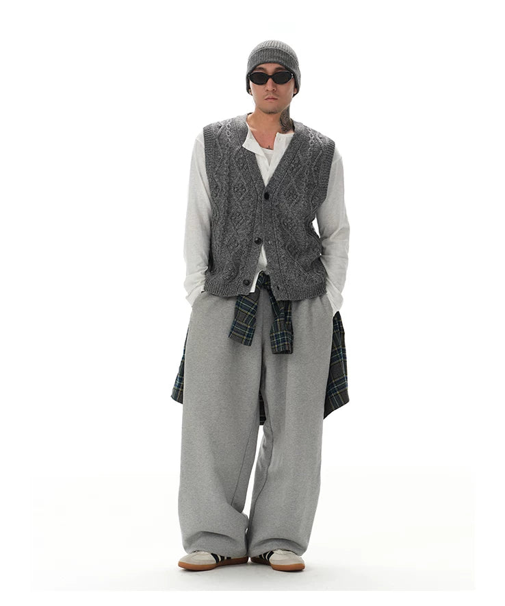 Wool Blend Vintage Knit Vest