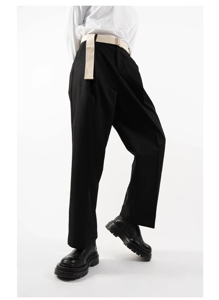 Men's Multicolor Loose Straight Cropped Pants