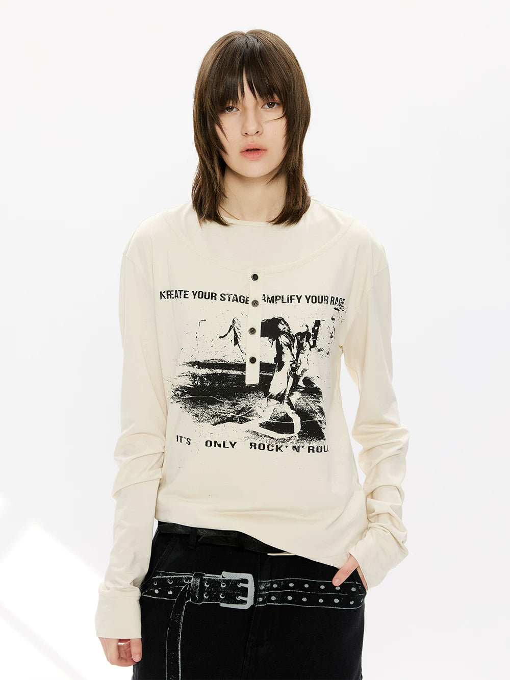 Modal Two-piece Henley Long Sleeve Tee