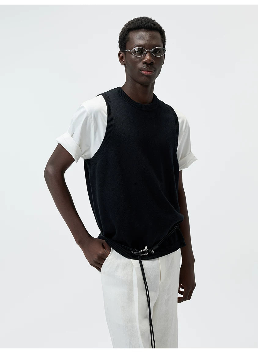 Knit Linen Cotton Blend Tank Top