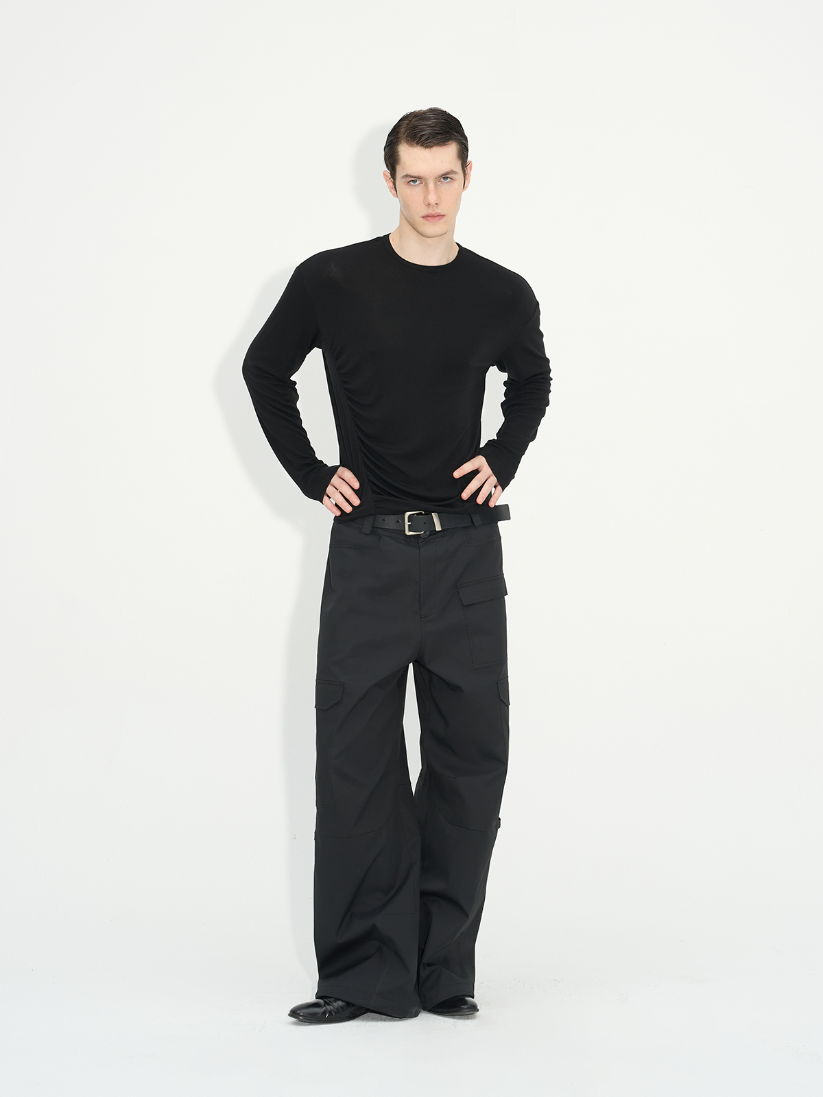 Comfortable Rippled Wool Long Sleeve Top