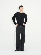 Comfortable Rippled Wool Long Sleeve Top