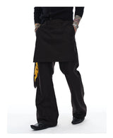 Men's Fake Two-Piece Wool Flare Pants