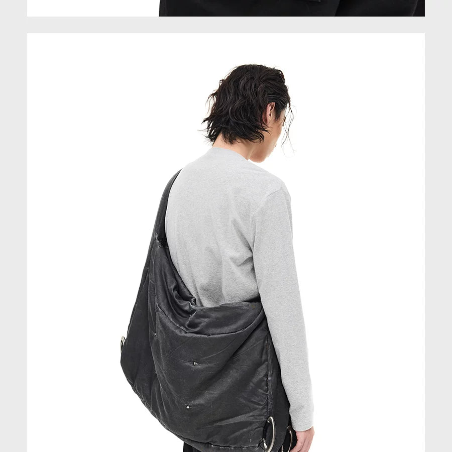 Large Convertible Washed Padded Crossbody Bag