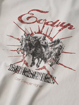 Vintage Washed Cream Printed Loose Tee