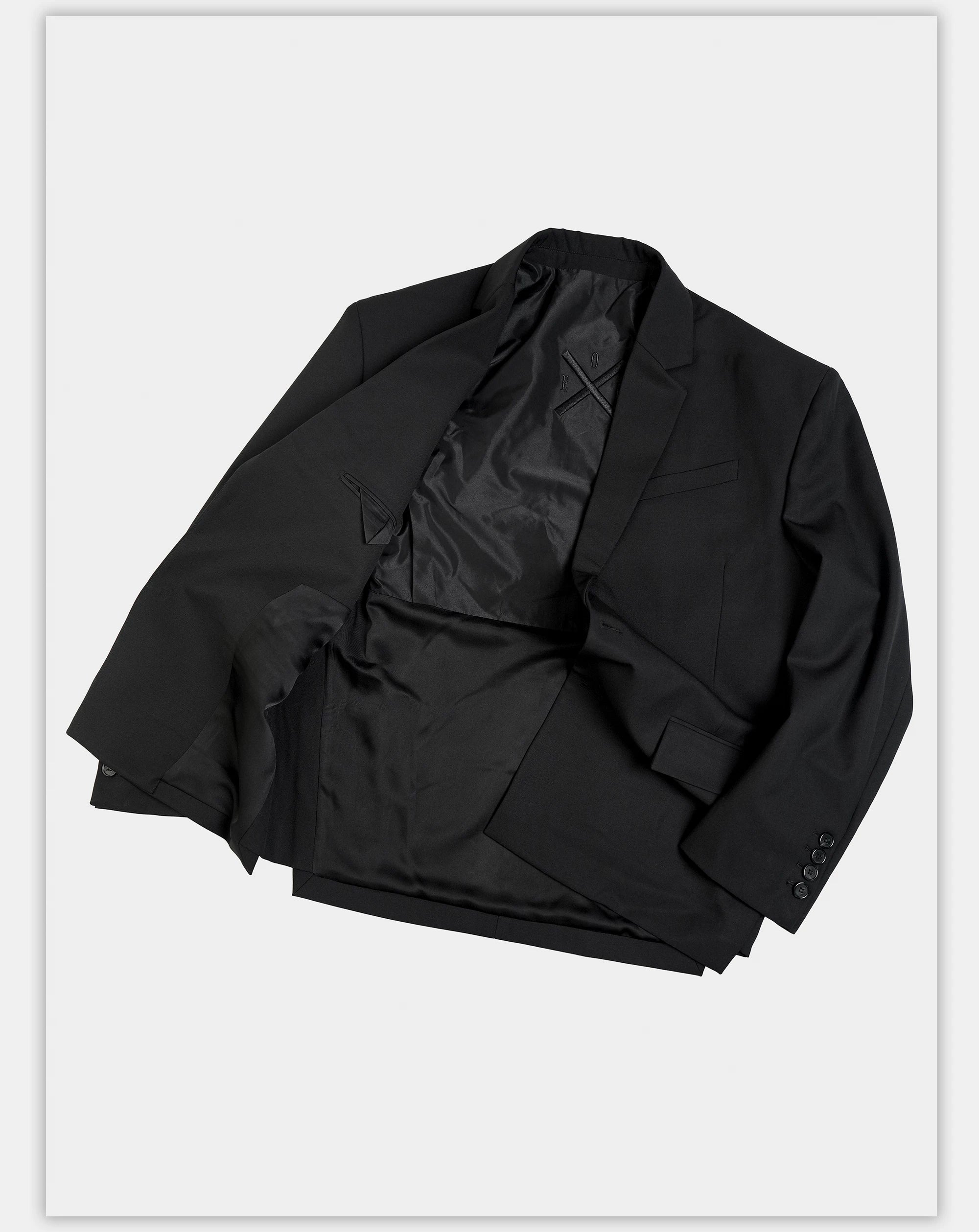 Structured Wool Blazer with Slits