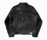Washed Distressed Gray Raglan Denim Jacket