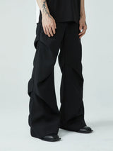 Men's Wrinkle Loose Flared Dress Pants