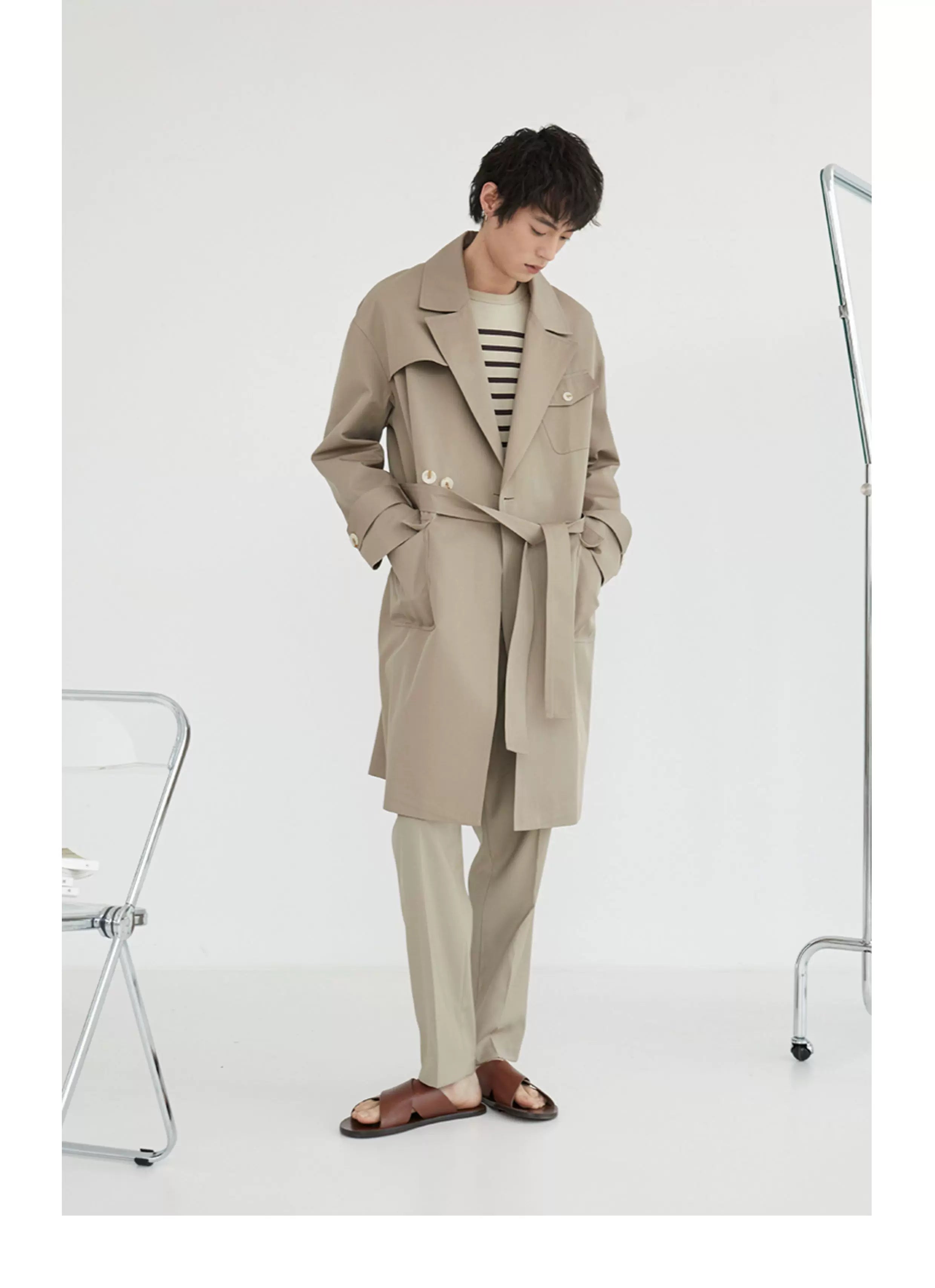 Double Pleated Wide Cropped Suit Pants