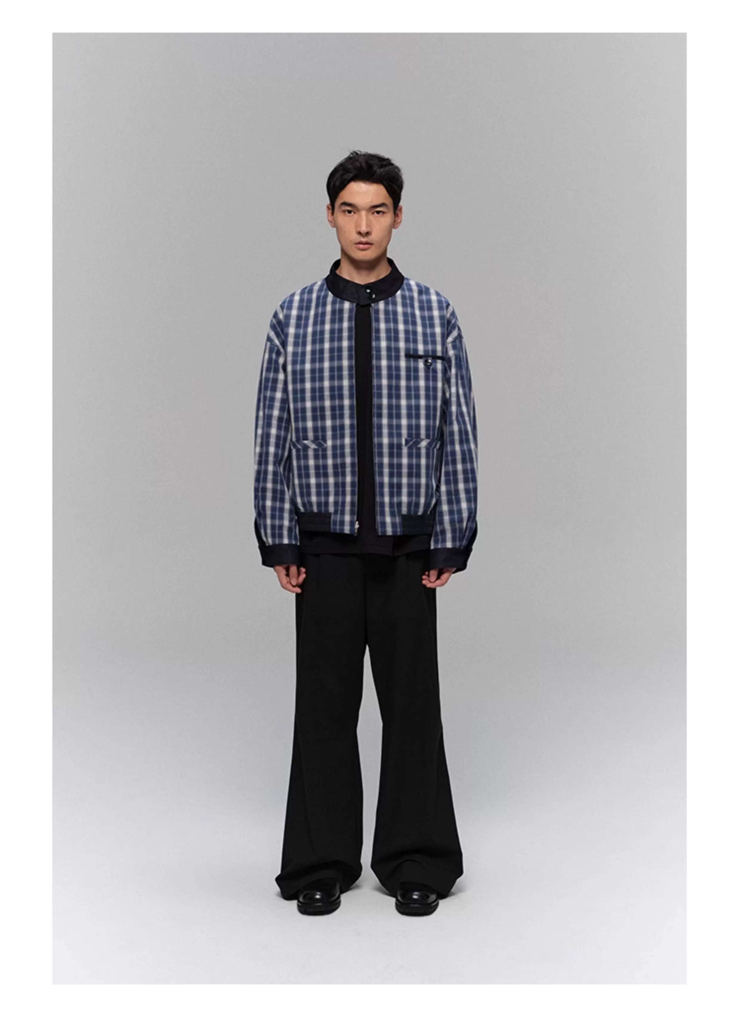 Reversible Plaid Lined Cotton Harrington Jacket