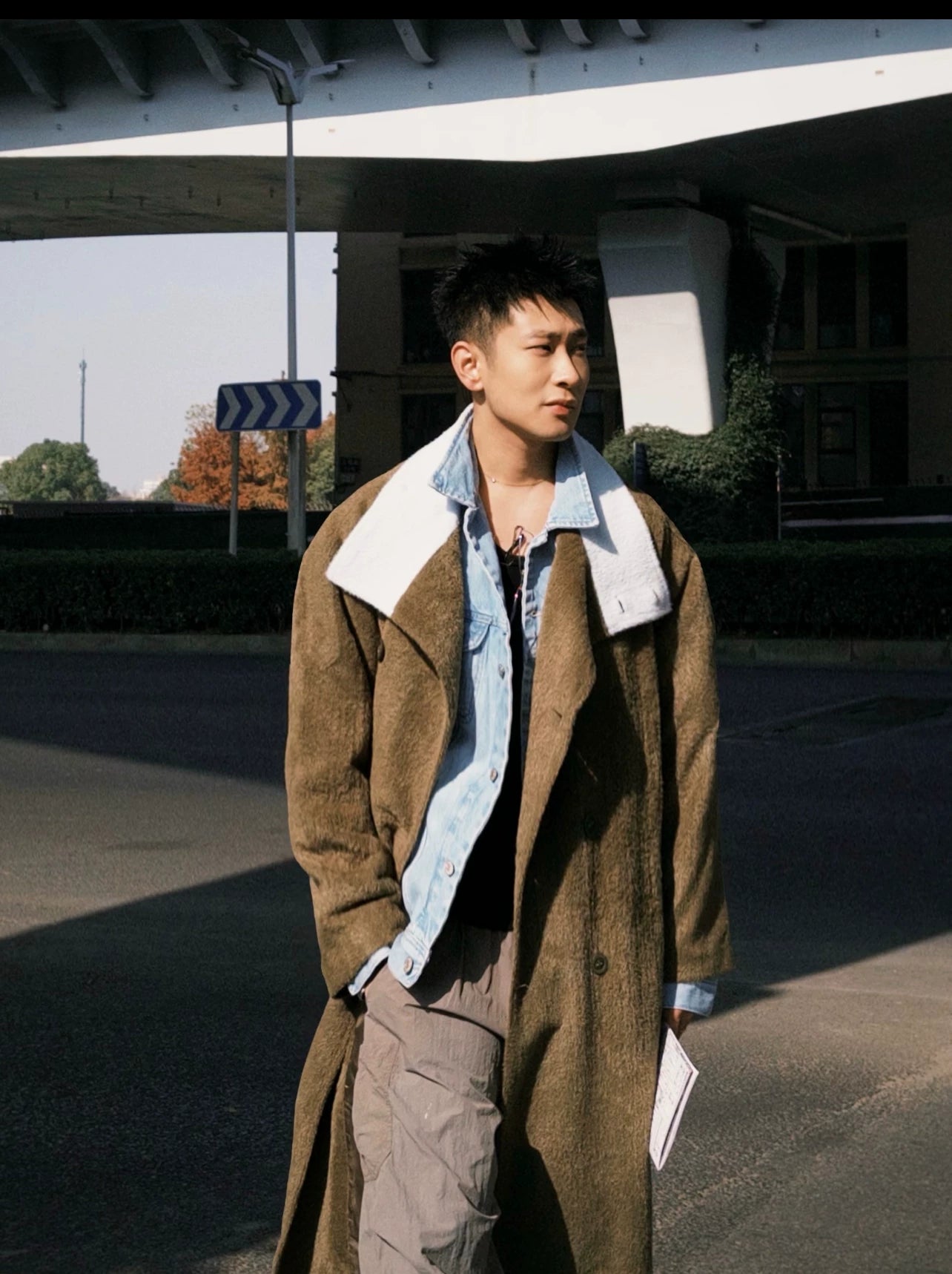 Furry Collar Pajama Style Long Coat