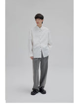 Basic Long Sleeve Cotton Blend Shirt