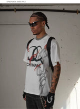 Vintage Parody Print Cropped Crew Tee