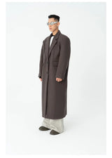 Men's Long Woolen Shoulder-padded Coat