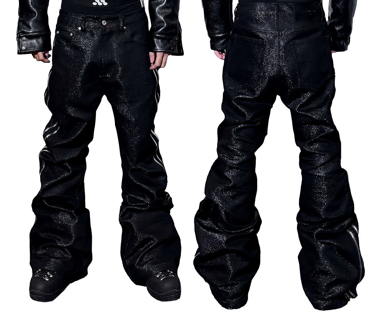 Raw Silver Double Zip Bootcut Jeans