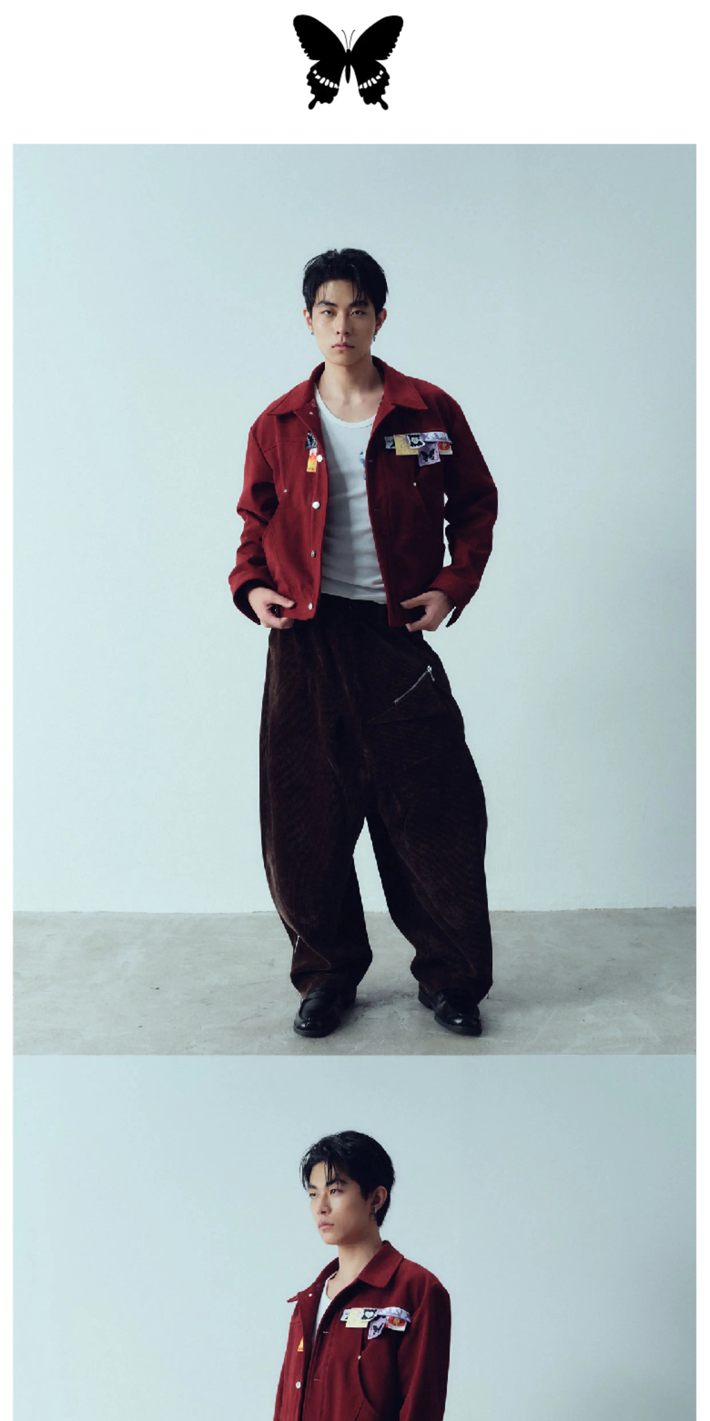Cropped Layered Cotton Vintage Work Jacket