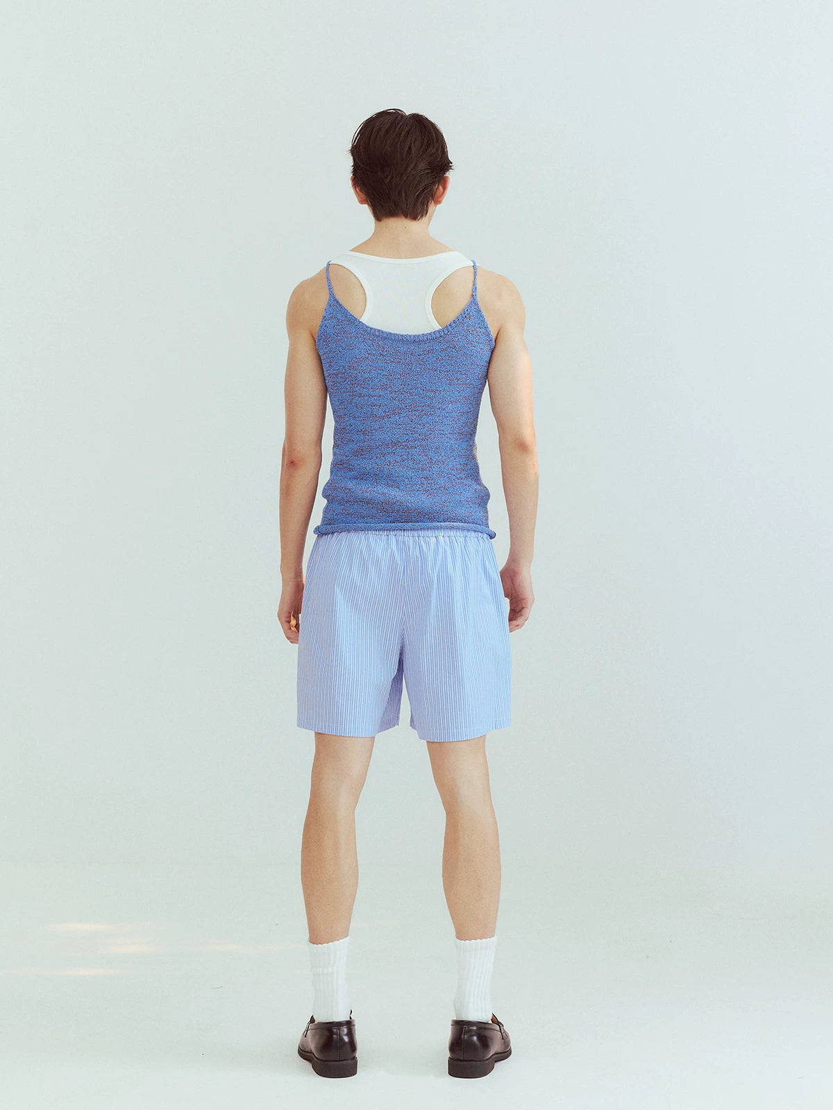 Mixed Blue Deep V Knit Camisole
