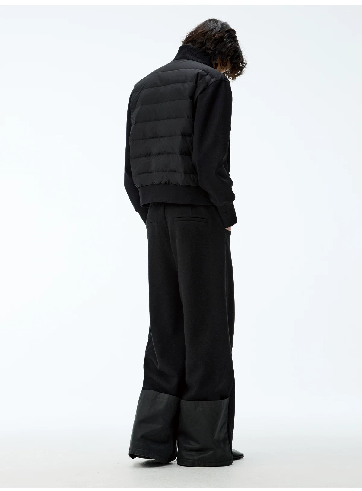 Lightweight Ribbed Stand Collar Down Jacket
