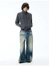 13.5 Oz Washed Denim Tapered Jeans