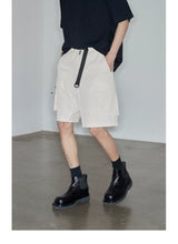 Magnetic Belted Elastic Multi-pocket Shorts