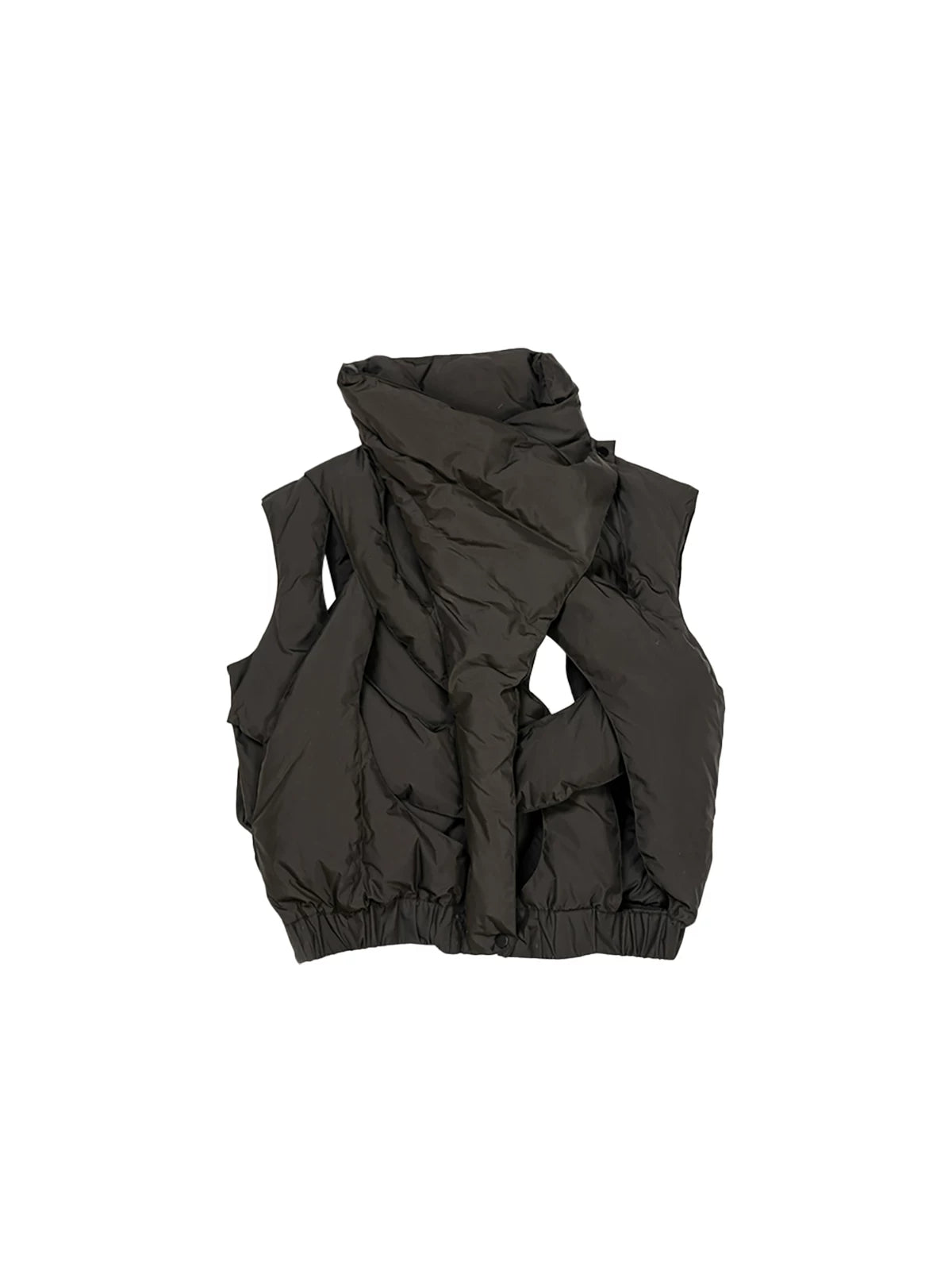 Unisex Puffy Cutout Dark Cotton Vest