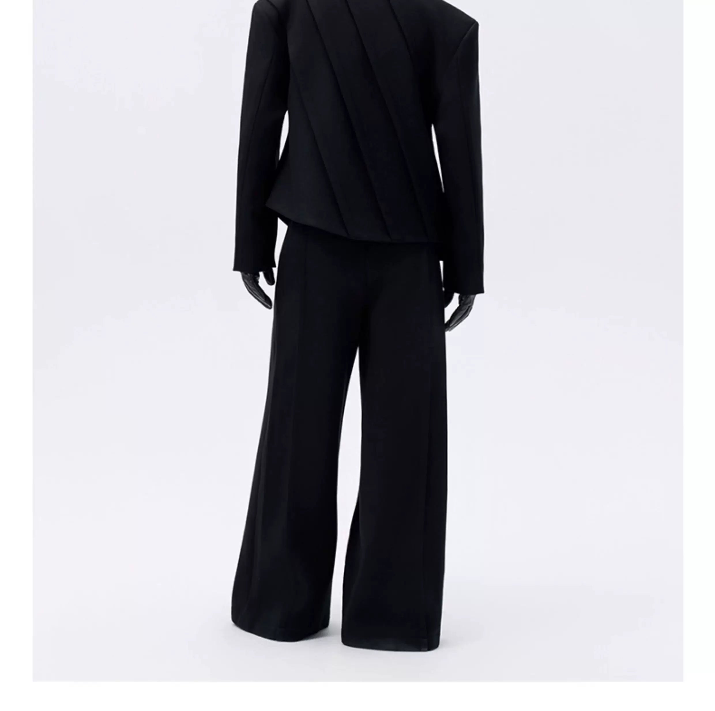 Cropped Deconstructed Waist-cinched Stand Collar Jacket