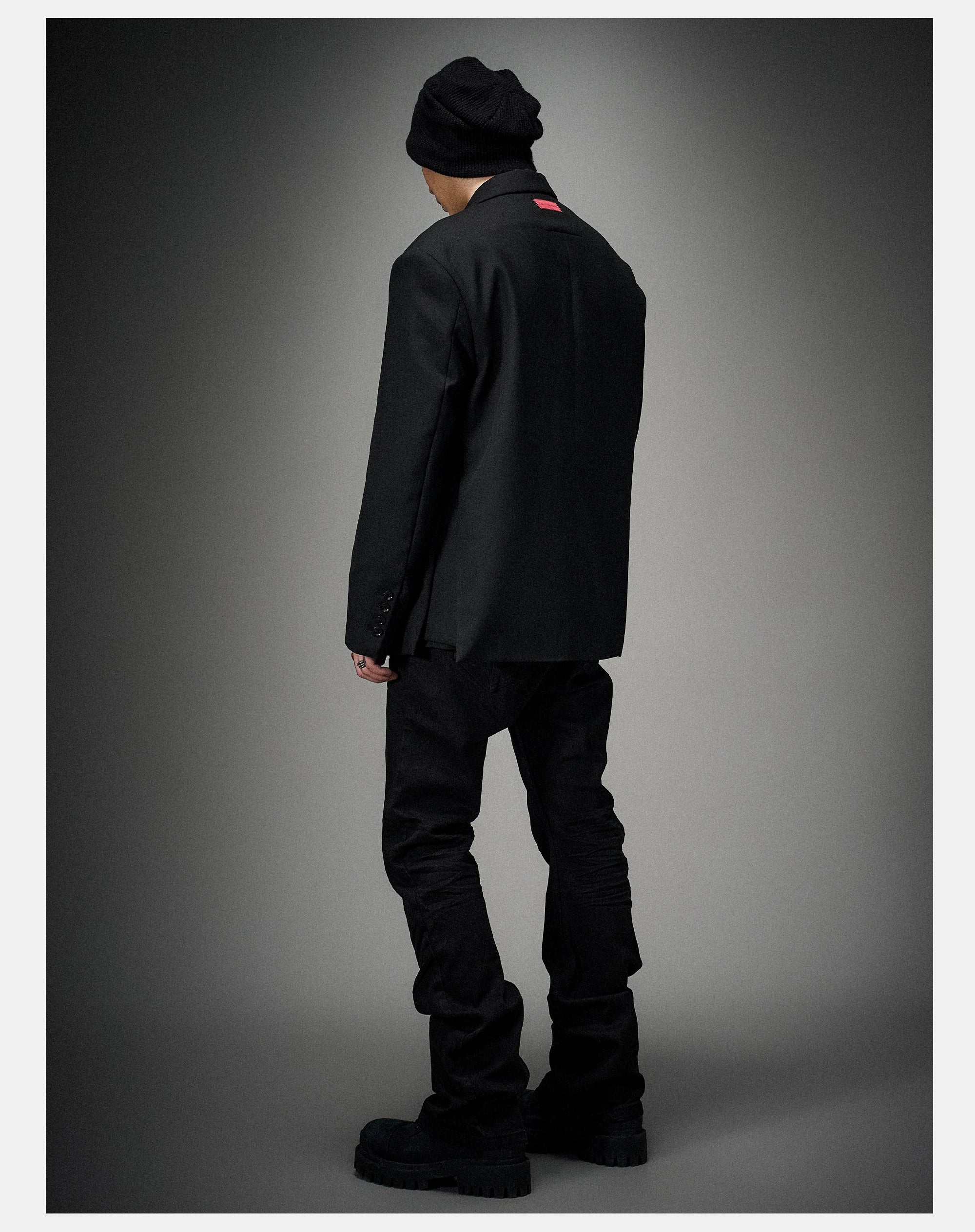 Structured Wool Blazer with Slits