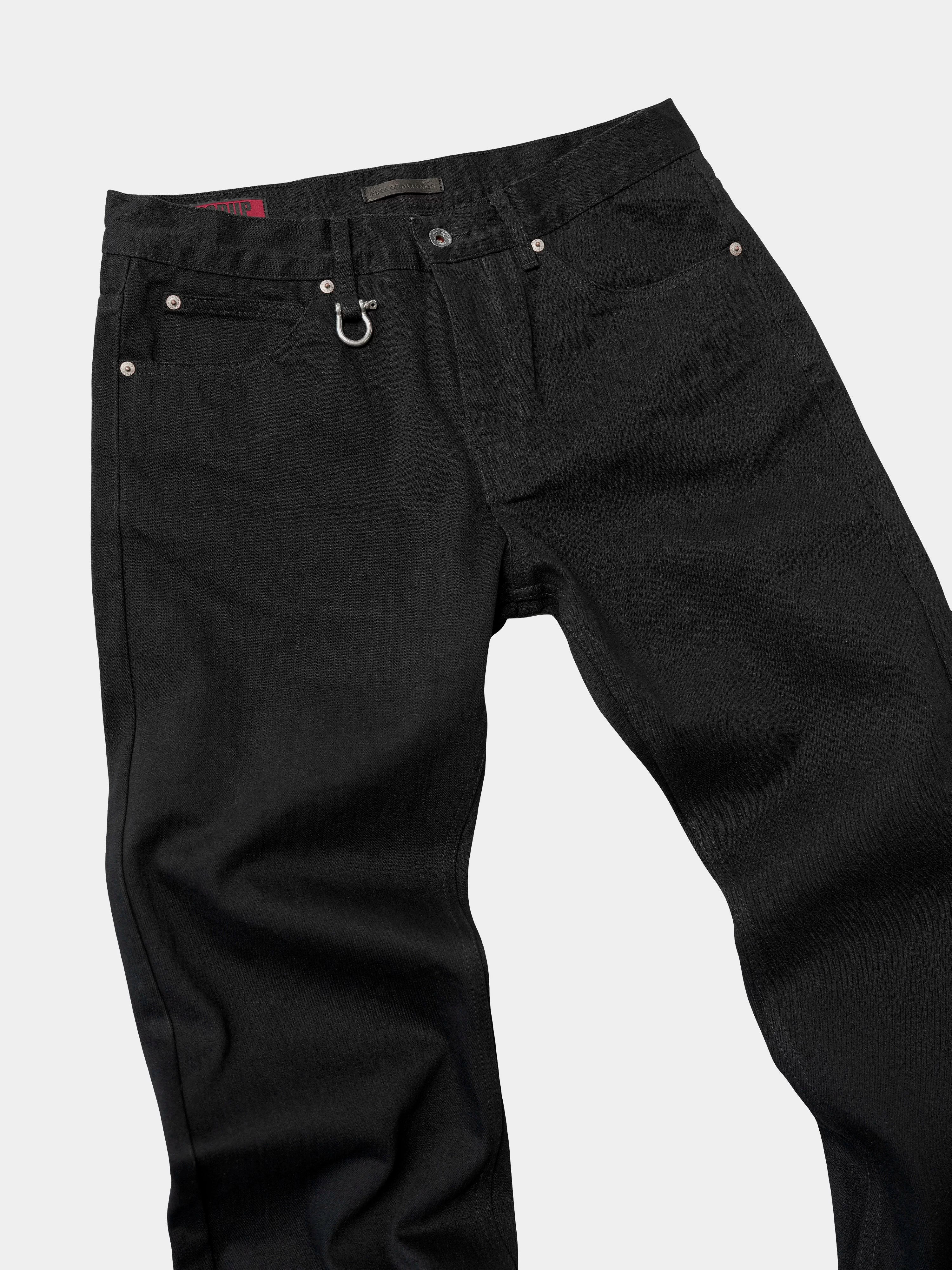 Heavy Black Boot-Cut Jeans