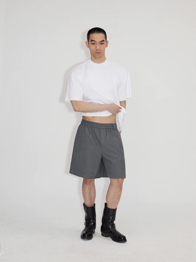 Elastic Waist Tailored Shorts