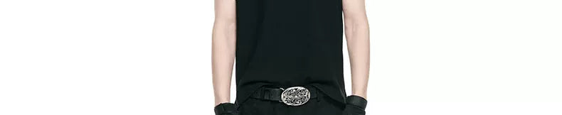 Biker Vintage Embroidered Leather Polo Shirts
