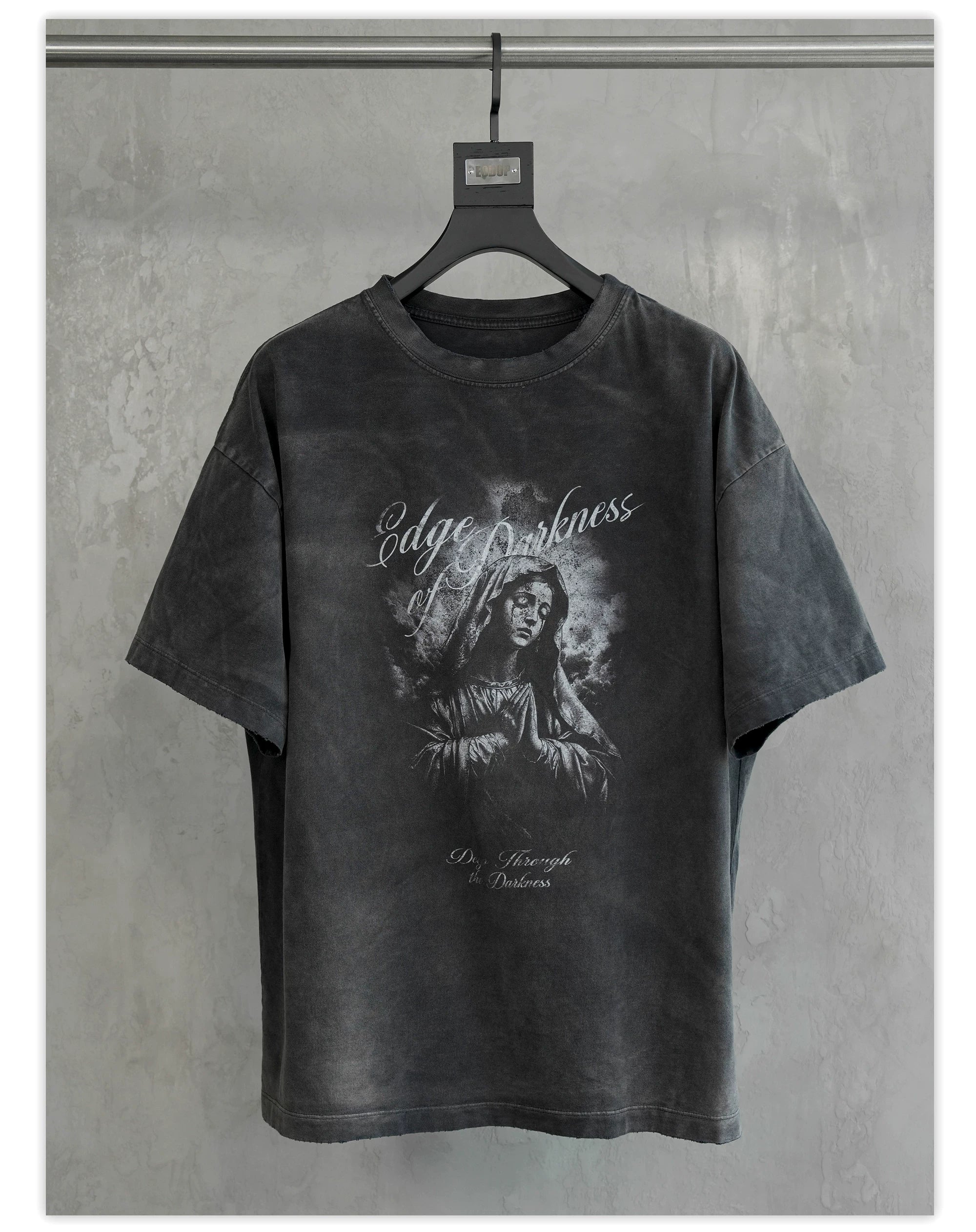 Loose Fit Washed Distressed Printed Tee