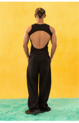 Unisex Bicolor Backless Sequin Tank Tops