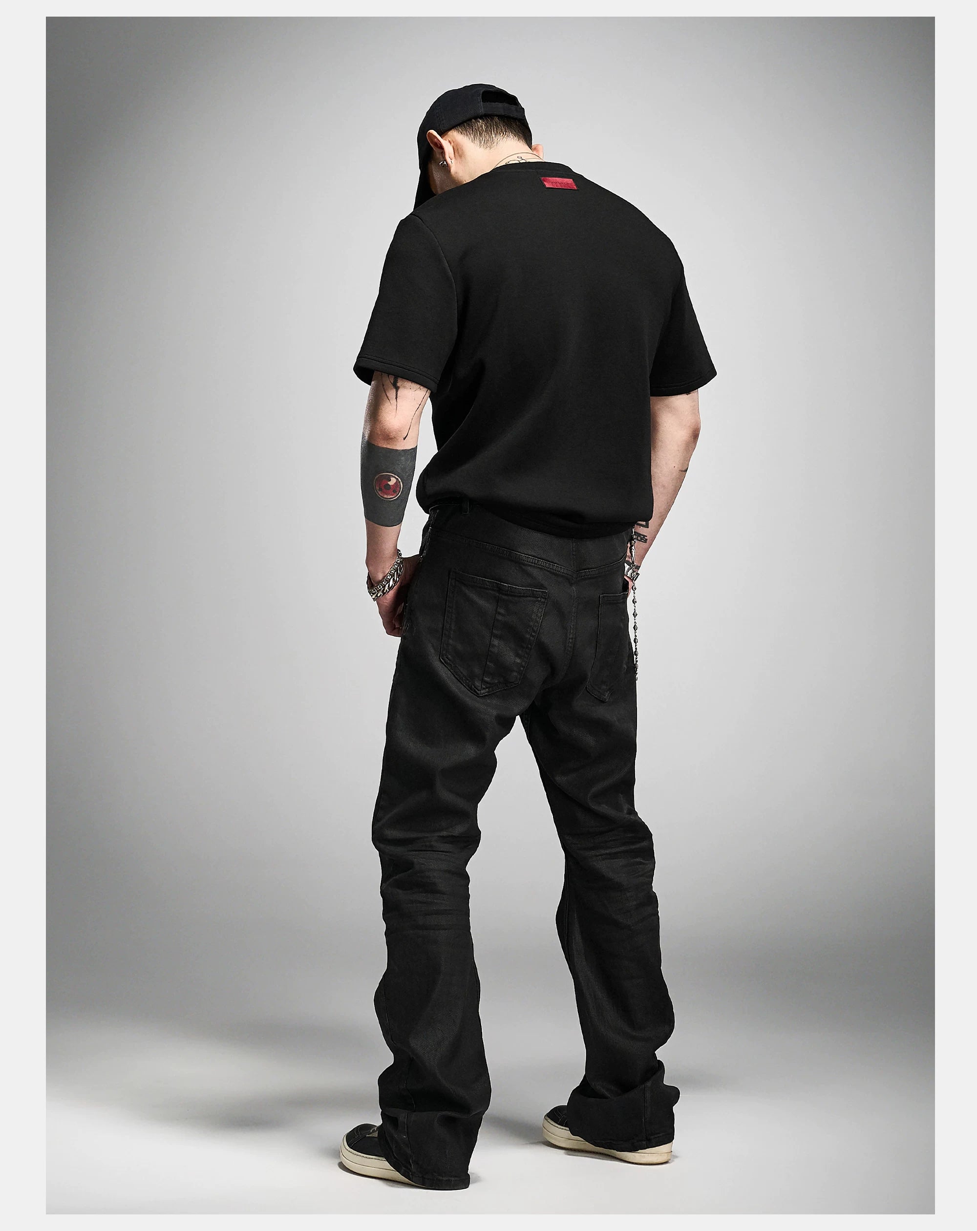 Black Boxy Short Sleeve Modal Tee