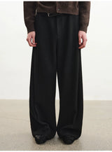 Loose Pleated Wool Pants