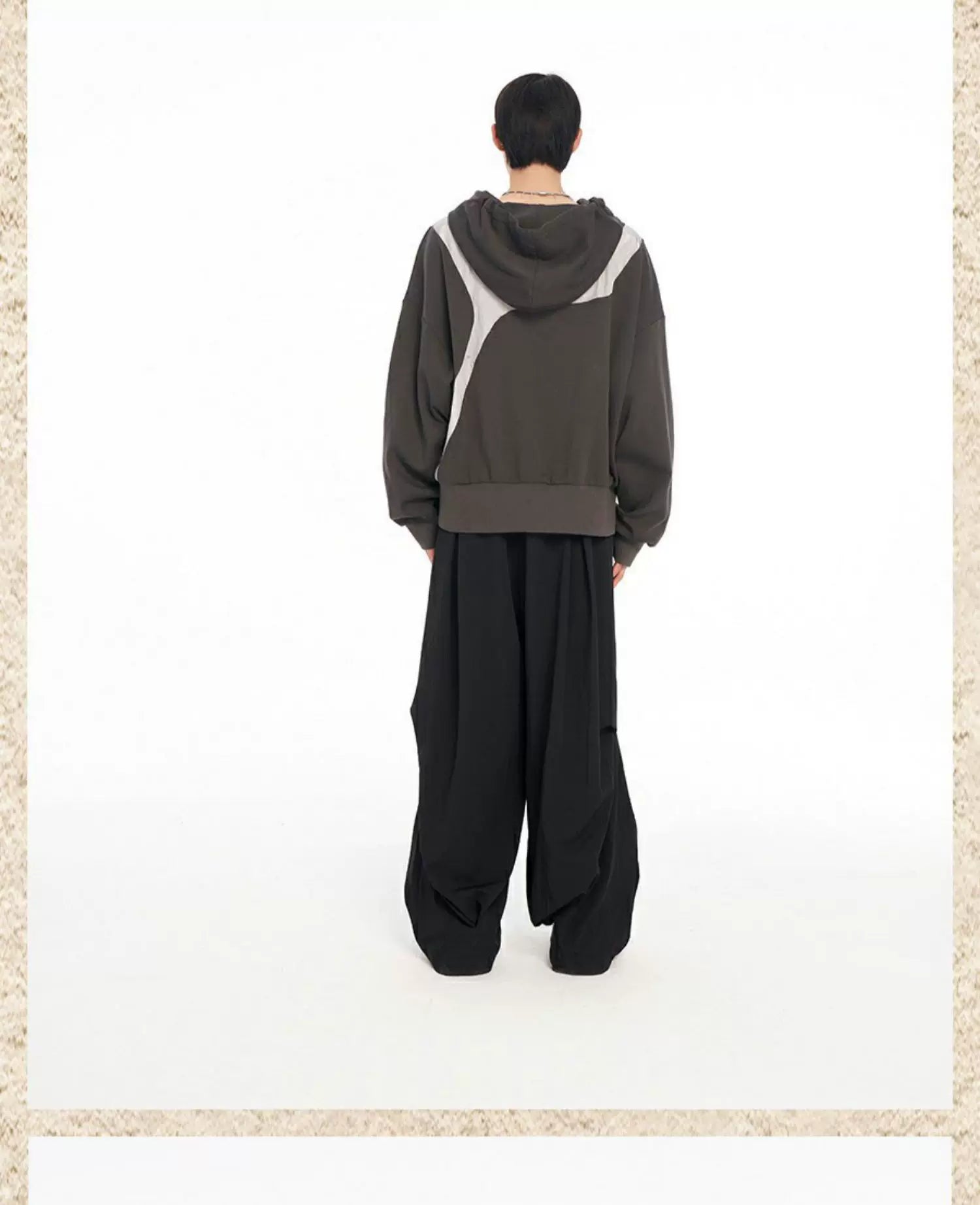 Irregular Patchwork Liquid Metal Loose Hoodie