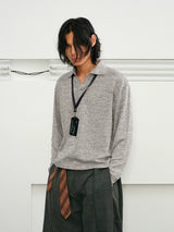 Men's Long Sleeve V-Neck Knit Top